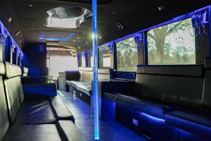 Ambassador Bus (Interior, Front, Dance Pole with Blue Lighting)
